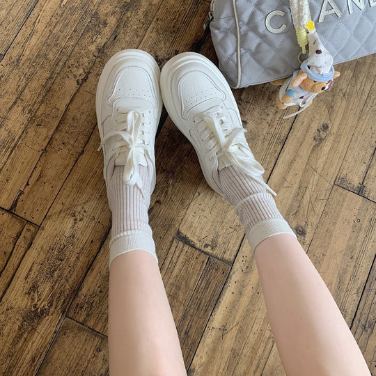 Damen modische Plateau Sneakers mit strapazierfähigem Obermaterial EB