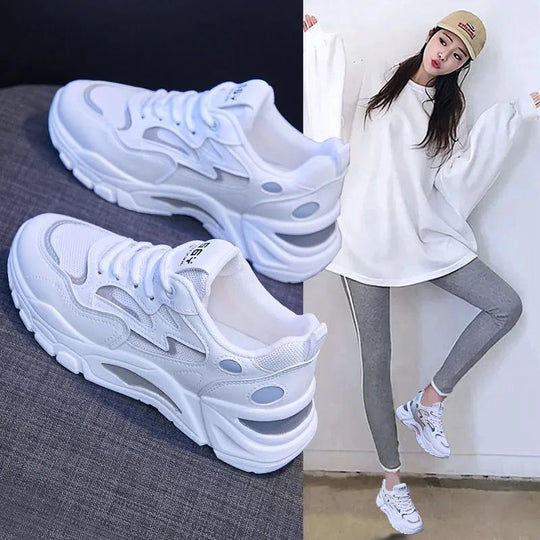 Damen Sportliche Lauf- und Freizeitschuhe mit atmungsaktivem Mesh-Obermaterial EB