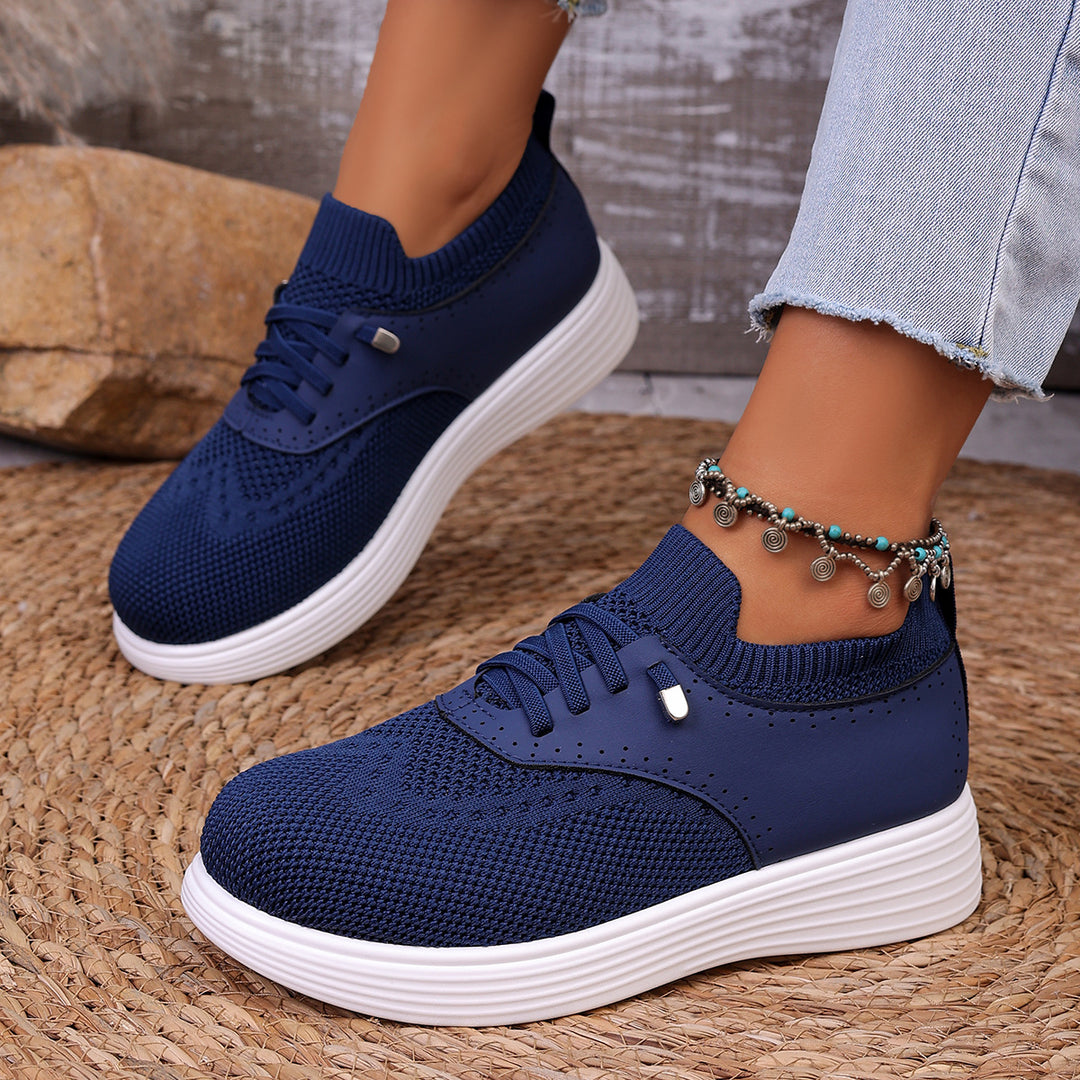 Damen komfortable Sneaker mit atmungsaktivem Obermaterial und flexiblem Fußbett EB
