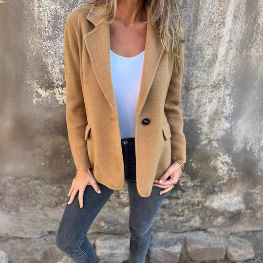 Damen elegante Wolljacke mit schmalem Schnitt EB