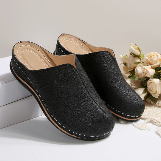 Damen Komfortable Clogs mit eleganter Spitzenstruktur und ergonomischem Fußbett EB