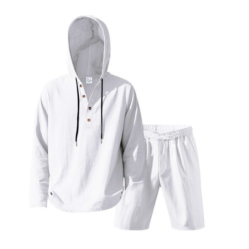 Herren lässiges Freizeit-Set mit Hoodie und Shorts EB