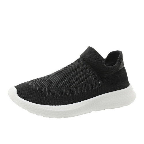 Damen atmungsaktive Slip-On Sneakers mit flexiblem Strick-Obermaterial EB