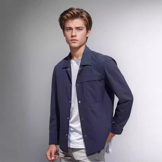 Herren leichte Utility-Jacke mit praktischen Taschen und modernem Design EB
