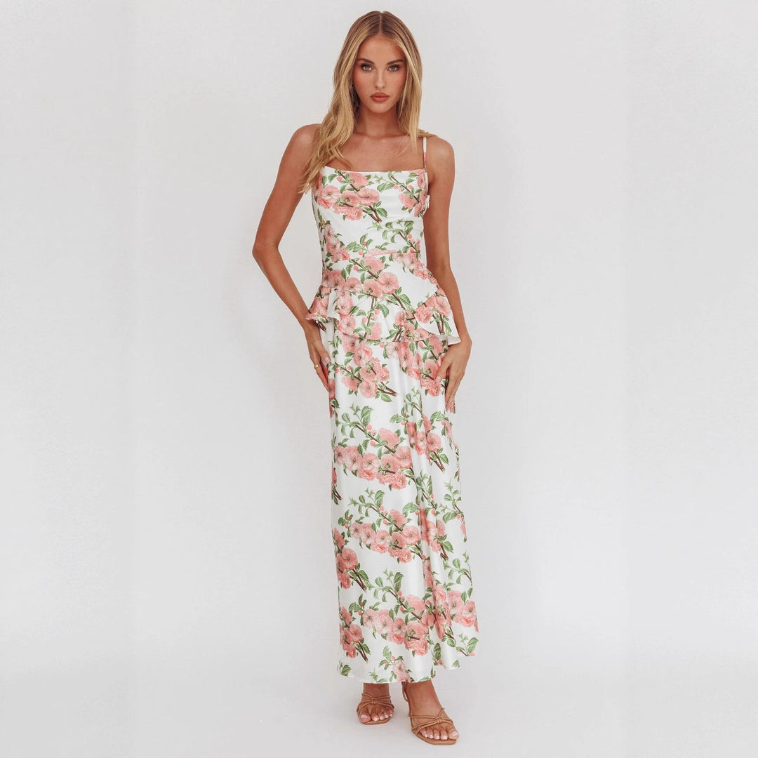 Damen Elegantes Peplum-Kleid mit floralem Design EB