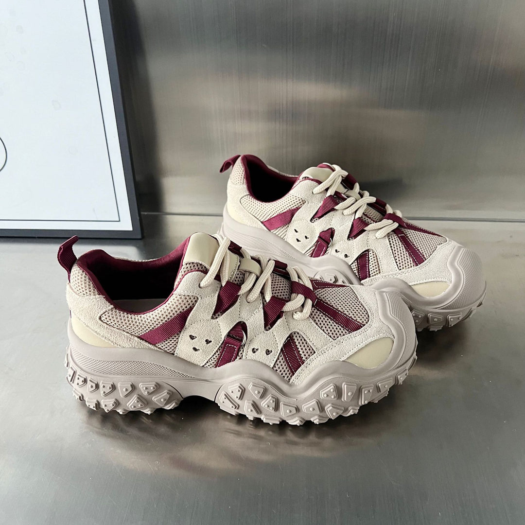 Damen Sportliche Sneakers mit atmungsaktivem Mesh und robustem Sohlenprofil EB