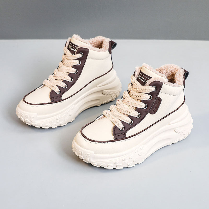 Damen High-Top Sneakers mit kuscheligem Innenfutter und rutschfester Profilsohle EB