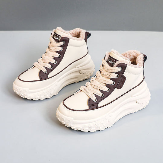 Damen High-Top Sneakers mit kuscheligem Innenfutter und rutschfester Profilsohle EB