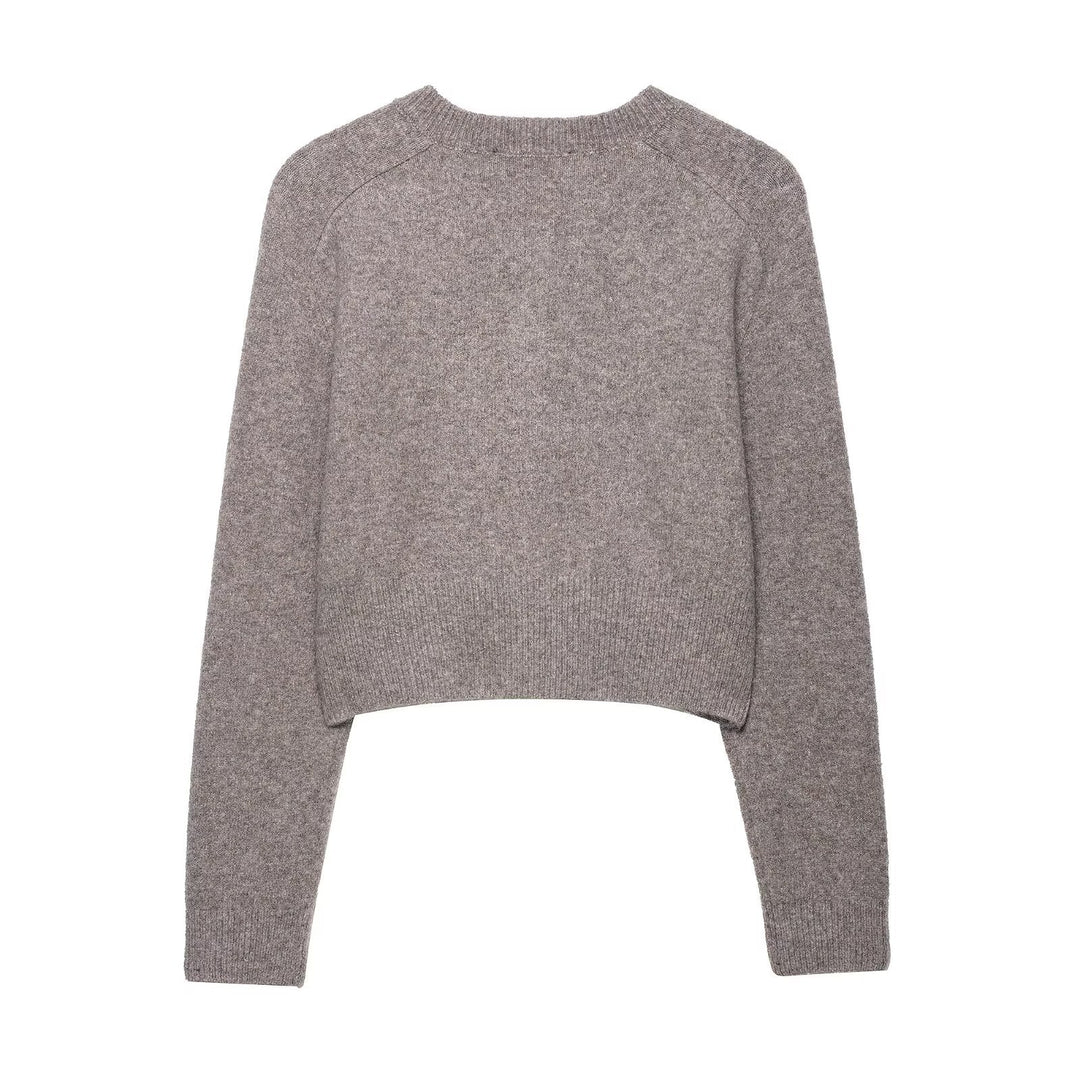 Damen Kurzstrickjacke mit Knopfdetails EB