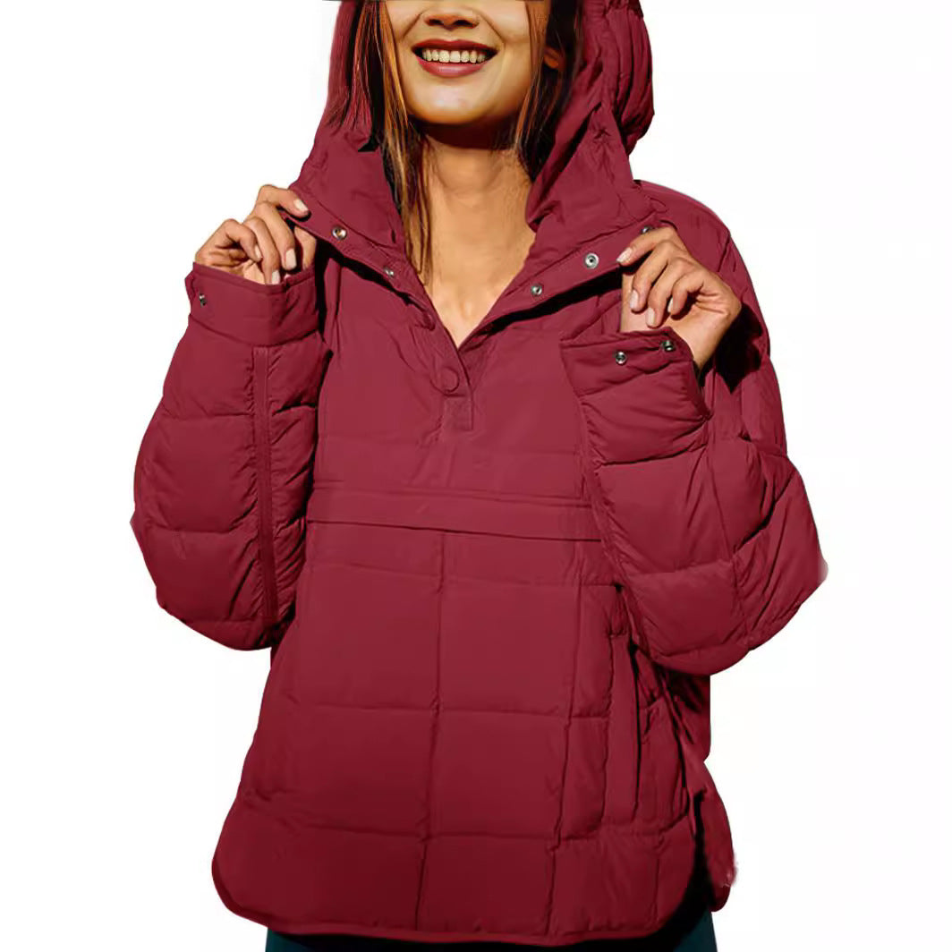 Damen lässige Winterjacke mit Steppdesign und Kragen EB