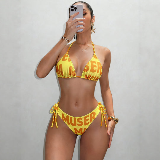 Damen Triangel-Bikini mit seitlicher Raffung EB