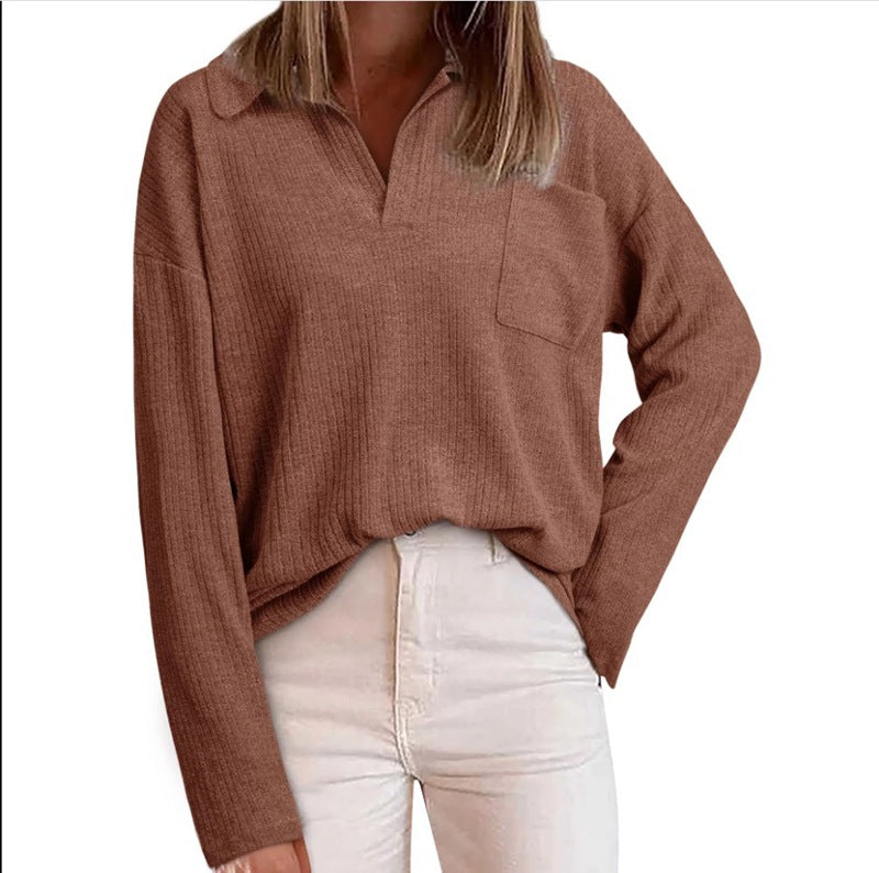 Damen Pullover mit strukturierter Oberfläche und lässigem Schnitt EB