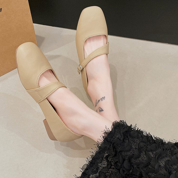 Damen bequeme Ballerinas mit verstellbarem Riemen EB