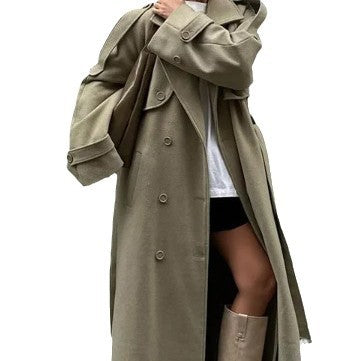 Damen Wolle Trenchcoat EB