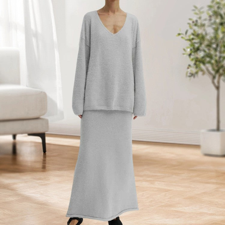 Damen Oversized Strickpullover mit hohem Bund und seitlicher Naht EB
