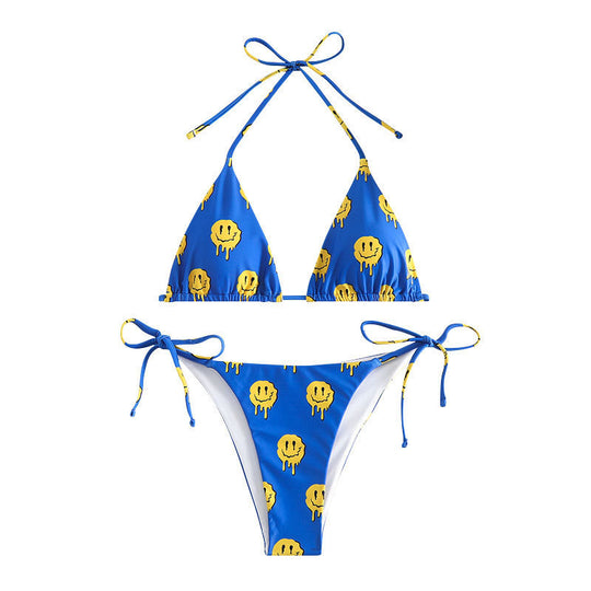 Damen Tropfenmuster Triangel-Bikini EB