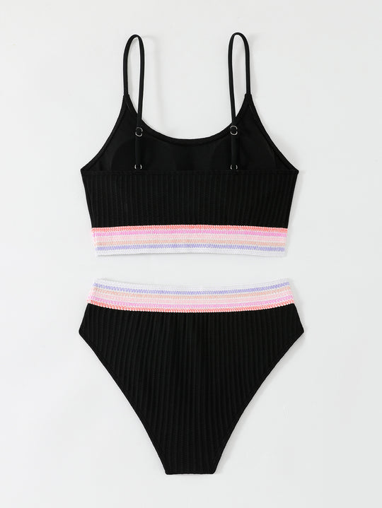 Damen Bikiniset mit breitem elastischem Bund und rippierter Struktur EB