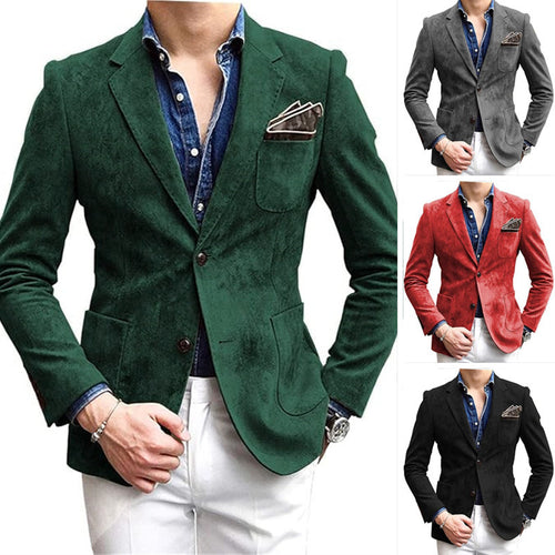 Herren eleganter Samtblazer mit modernem Schnitt und edlen Details EB
