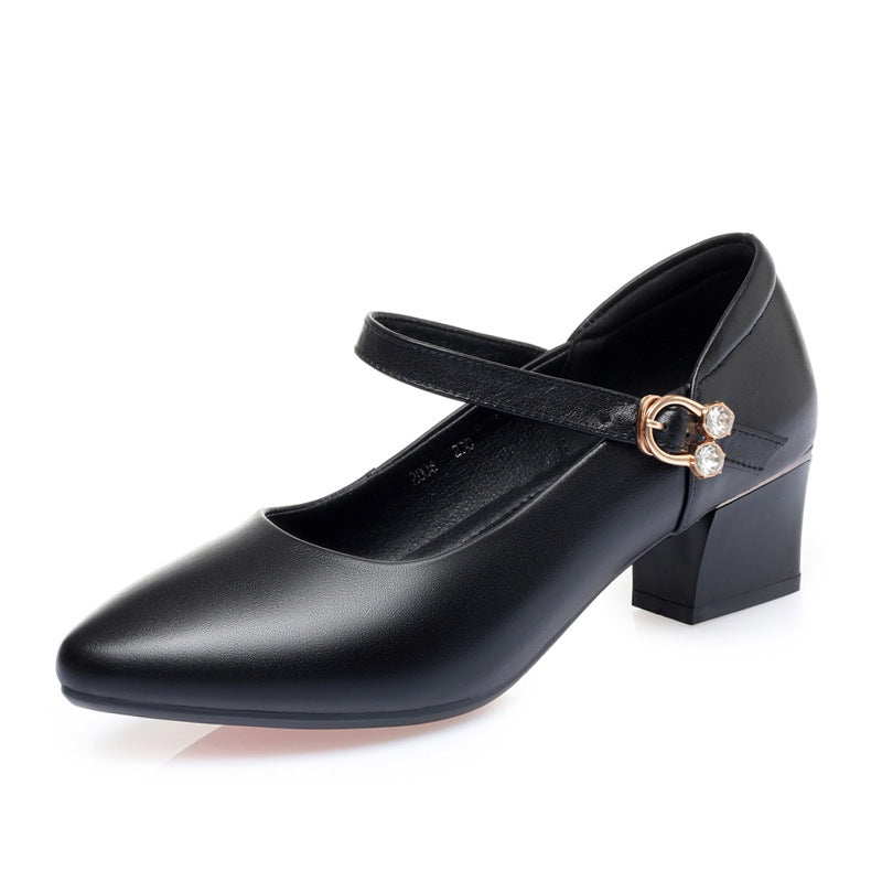 Damen Mary Jane Pumps mit modischem Schmuckdetail und komfortablem Blockabsatz EB