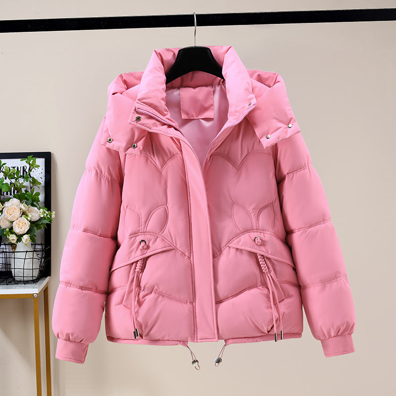 Damen Modische Pufferjacke mit abnehmbarer Kapuze und seitlichen Eingrifftaschen EB