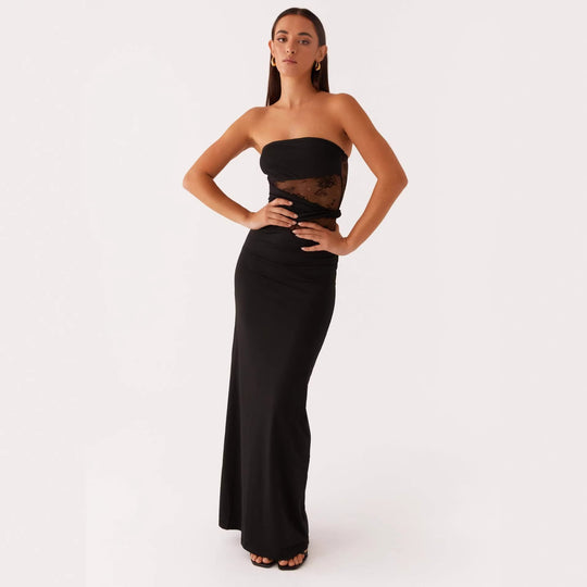 Damen Elegantes Minikleid mit verführerischem Spitzenoberteil und figurbetontem Schnitt EB
