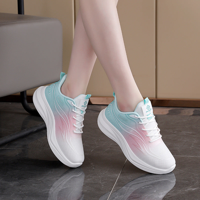 Damen Sportliche Sneakers mit flexibler Dämpfung und atmungsaktivem Netzmaterial EB