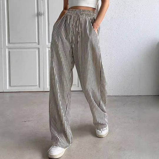 Damen Weite Streifen-Hose EB