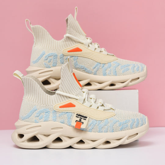 Damen Sportliche Strick-Sneaker mit rutschfester Laufsohle EB