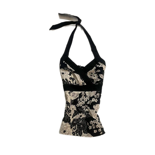 Damen elegantes Haltertop mit floralem Design EB