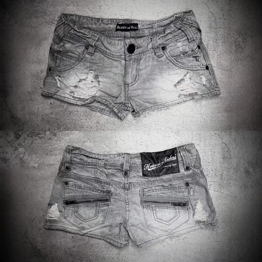Damen trendy Jeans-Shorts mit distressed Details EB