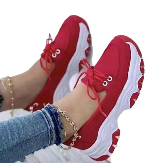 Damen Komfortable und sportliche Sneaker mit dicker Sohle EB