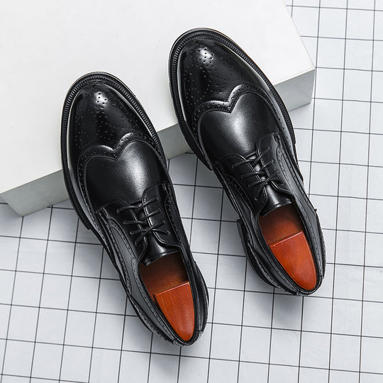 Herren Elegante Schnürschuhe mit klassischen Broguemuster und rutschfester Sohle EB