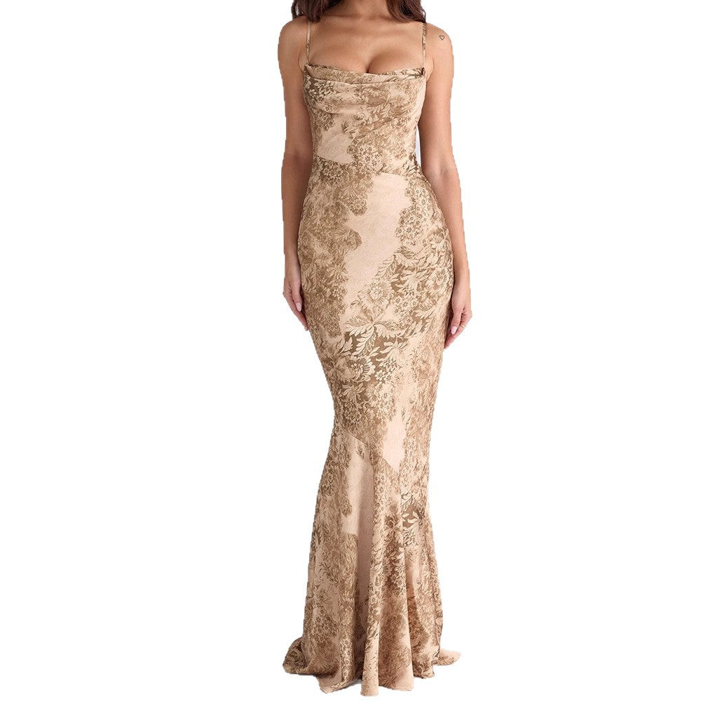 Damen Elegantes Maxikleid mit floralem Design EB