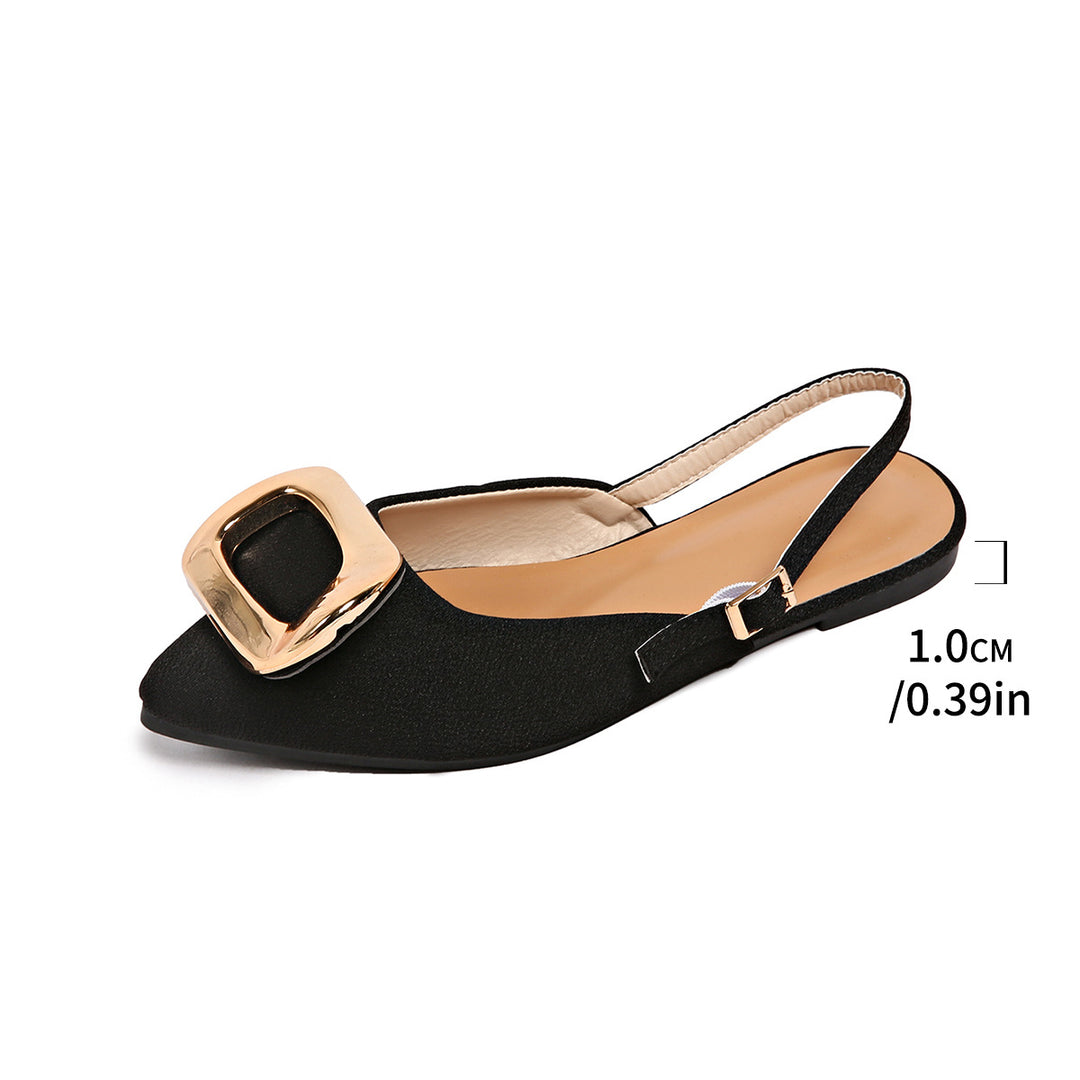 Damen Slingback-Ballerinas mit Herz- und Quadratschnalle EB