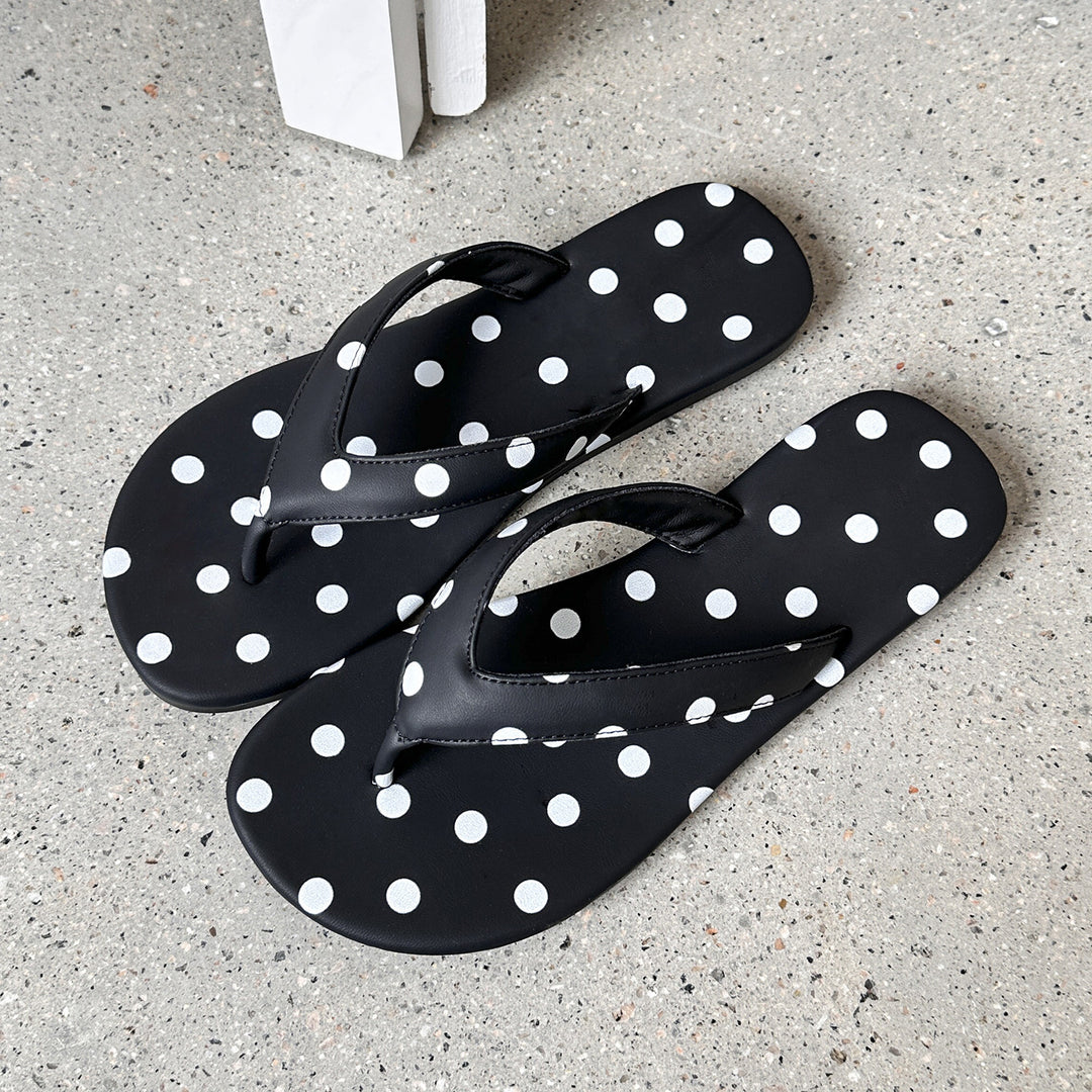 Damen Zehentrenner-Sandalen mit modernem Punkte-Design EB