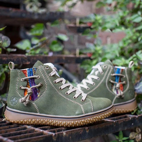 Damen Schnürstiefeletten mit gemütlichem Futter und robustem Sohlenprofil EB