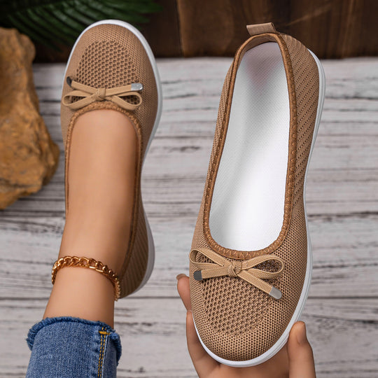 Damen Komfortable und atmungsaktive Ballerinas mit elastischem Bund EB