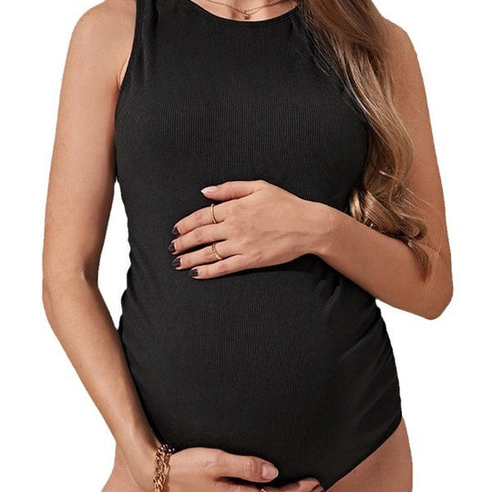Damen Schwangerschafts-Badeanzug mit eleganten Rüschen EB