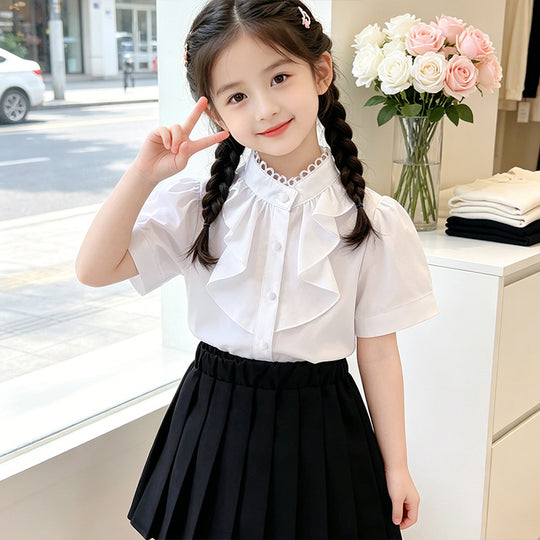 Mädchen Bluse mit Rüschendetails EB