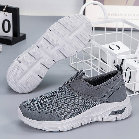 Damen Slip-On Laufschuhe mit atmungsaktiver Mesh-Oberfläche und dämpfender Sohle EB