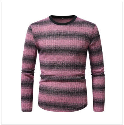 Herren Langarmshirt aus strukturiertem Material mit modischem Streifenmuster EB