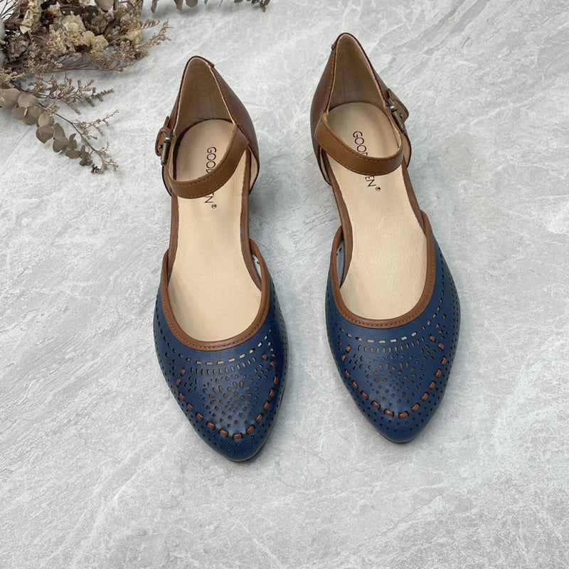 Damen Ballerinas mit verstellbarem Riemen und luftdurchlässigem Obermaterial EB