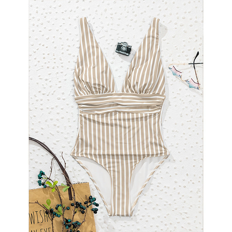 Damen Einteiler Badeanzug mit elegantem Wickel-Design EB