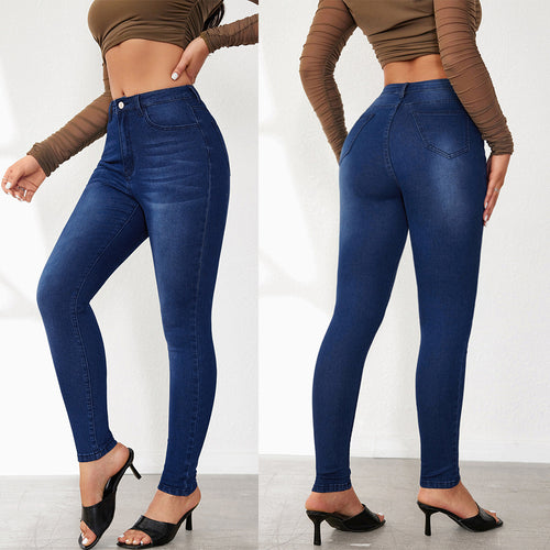 Damen Hochtaillierte Skinny Jeans mit moderner Waschung und raffinierten Details EB