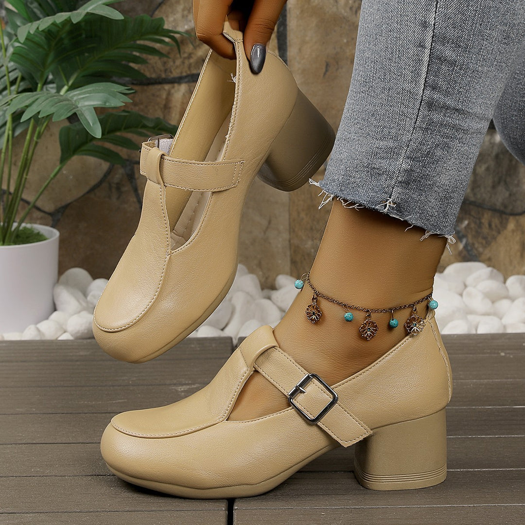 Damen elegante Absatzsandalen mit modischer Schnallenoptik EB