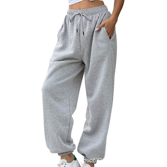 Damen nan lässige Jogginghose mit hohem Bund elastischen Knöchelabschlüssen und weichem Fleecefutter EB