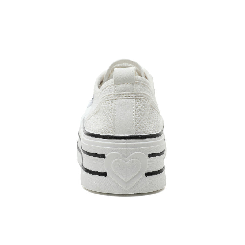 Damen Premium Plateau Sneakers mit atmungsaktivem Obermaterial EB