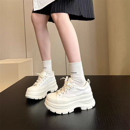 Damen High-Top Sneakers mit dicker Sohle und atmungsaktivem Obermaterial EB