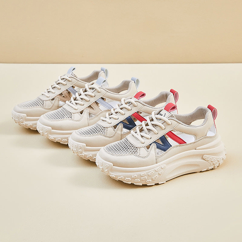 Damen Sportliche Chunky Sneakers mit atmungsaktiver Mesh-Oberfläche und rutschfester Sohle EB