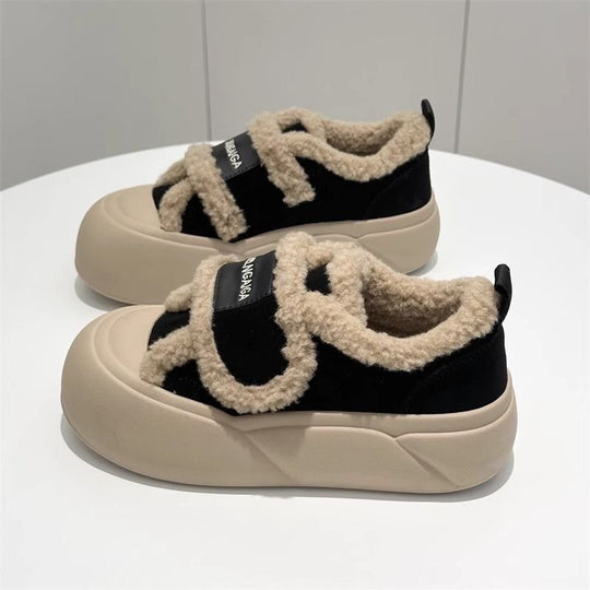 Damen Fleecegefütterte Sneakers mit sportlichem Design und rutschfester Sohle EB
